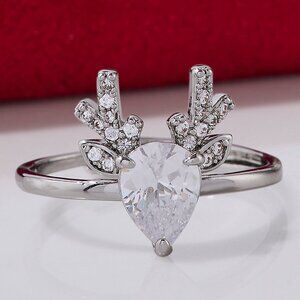 Deer / Fawn antler ring, adjustable band, Charmed Aroma